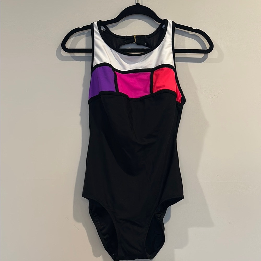 Women's Vintage One Piece Swimsuit - Black, Pink, Purple, White